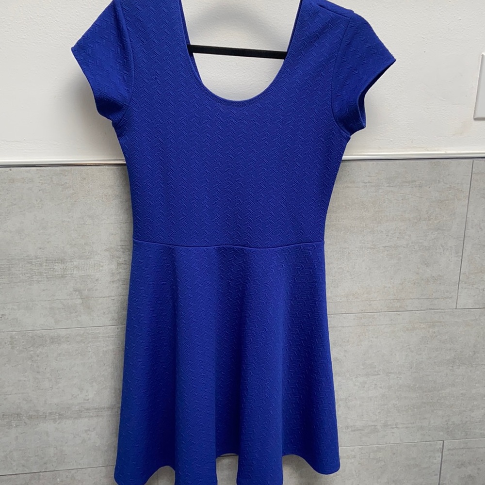 Blue open back dress